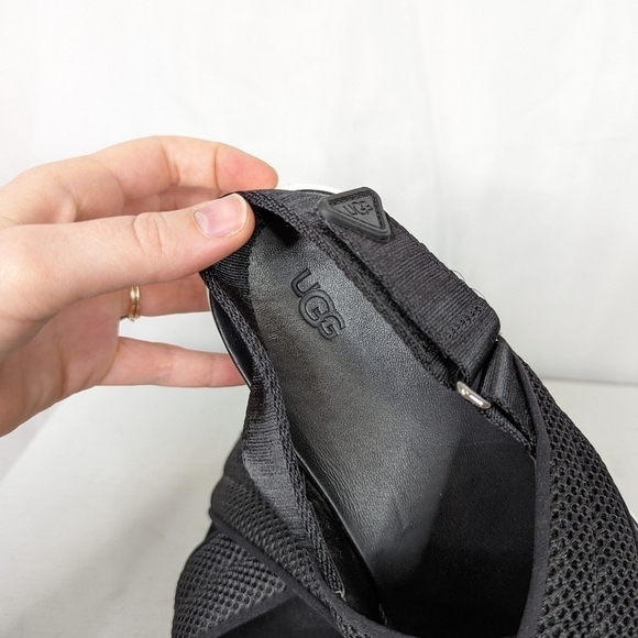 Ugg Nella Black Mesh Strappy Criss Cross Sandals - Picture 7 of 8